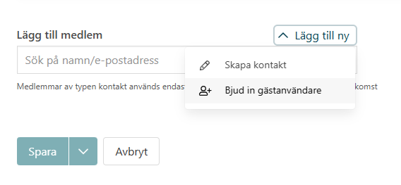 Bjud in en gästanvändare